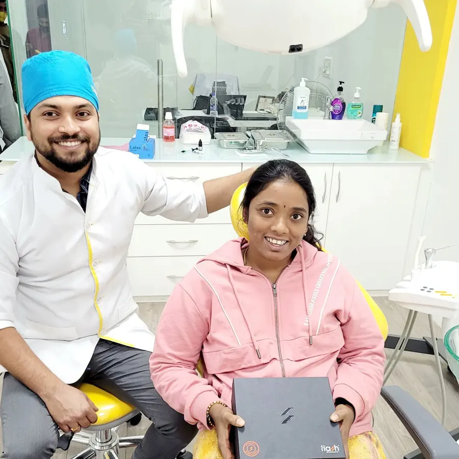 Invisalign patient with her dentist at DENTIN