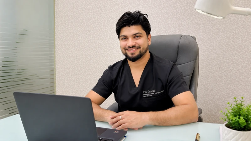 Dr. Kumar Gaurav, founder, periodontist and implantologist at DENTIN Multispeciality Dental Clinic & Implant Center, HSR Layout Bengaluru